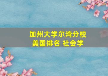 加州大学尔湾分校美国排名 社会学